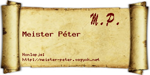 Meister Péter névjegykártya