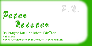 peter meister business card
